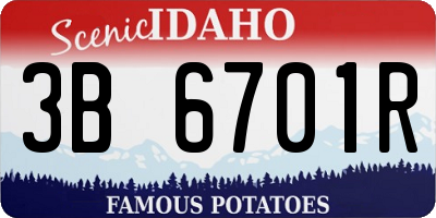 ID license plate 3B6701R