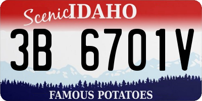 ID license plate 3B6701V