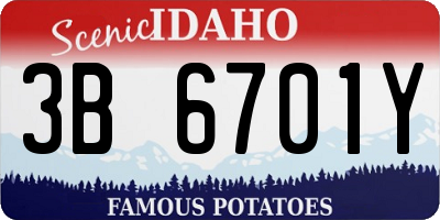 ID license plate 3B6701Y