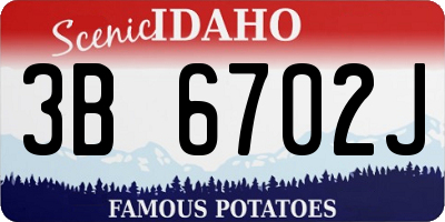 ID license plate 3B6702J
