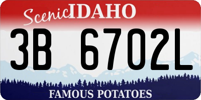ID license plate 3B6702L