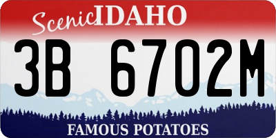 ID license plate 3B6702M