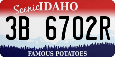 ID license plate 3B6702R