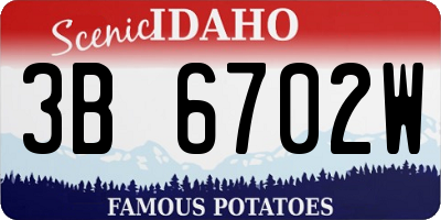 ID license plate 3B6702W