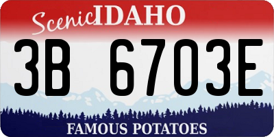 ID license plate 3B6703E