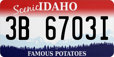 ID license plate 3B6703I