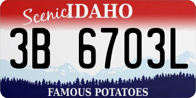ID license plate 3B6703L