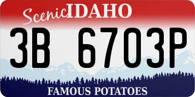 ID license plate 3B6703P