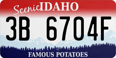 ID license plate 3B6704F