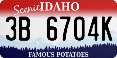ID license plate 3B6704K