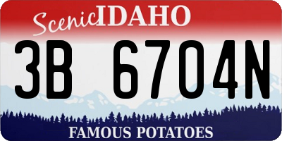 ID license plate 3B6704N