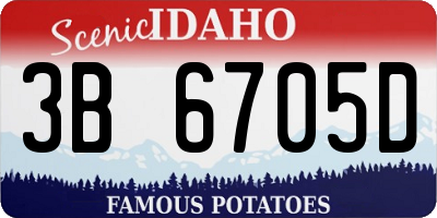 ID license plate 3B6705D