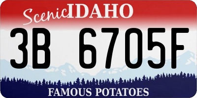 ID license plate 3B6705F