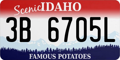 ID license plate 3B6705L
