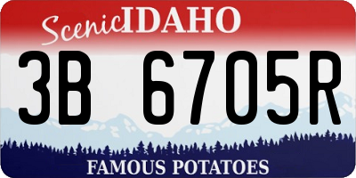 ID license plate 3B6705R