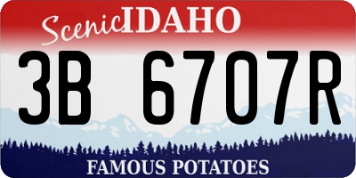 ID license plate 3B6707R