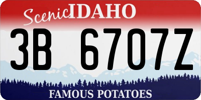 ID license plate 3B6707Z