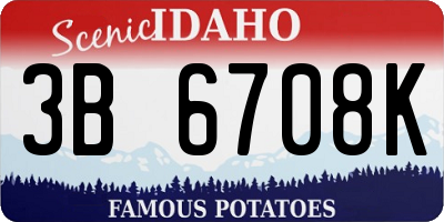 ID license plate 3B6708K