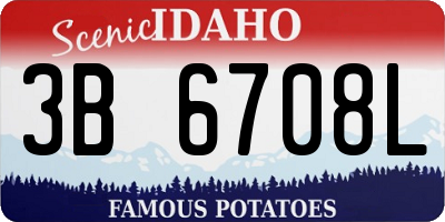 ID license plate 3B6708L