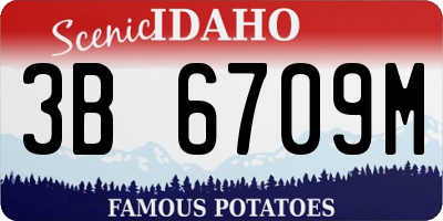 ID license plate 3B6709M