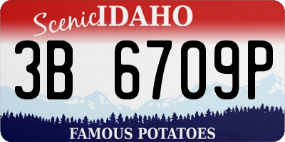 ID license plate 3B6709P