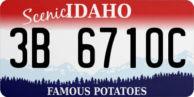 ID license plate 3B6710C