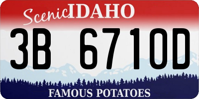 ID license plate 3B6710D