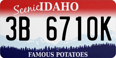 ID license plate 3B6710K