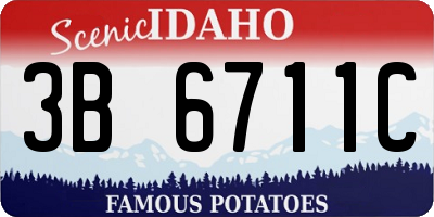 ID license plate 3B6711C