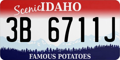 ID license plate 3B6711J