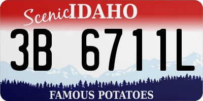 ID license plate 3B6711L