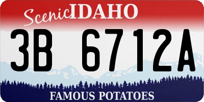 ID license plate 3B6712A