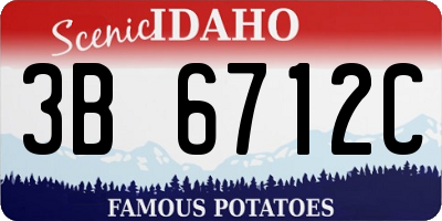 ID license plate 3B6712C