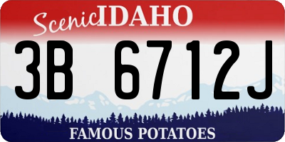 ID license plate 3B6712J