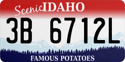 ID license plate 3B6712L