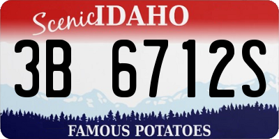 ID license plate 3B6712S