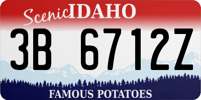 ID license plate 3B6712Z