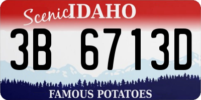 ID license plate 3B6713D