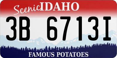 ID license plate 3B6713I