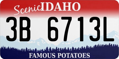 ID license plate 3B6713L