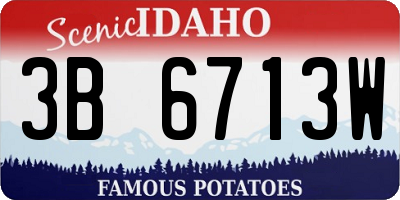 ID license plate 3B6713W
