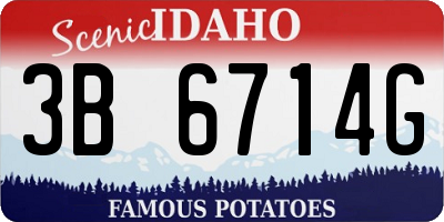 ID license plate 3B6714G