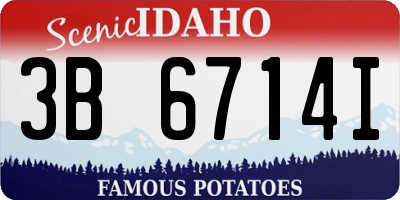 ID license plate 3B6714I