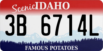 ID license plate 3B6714L
