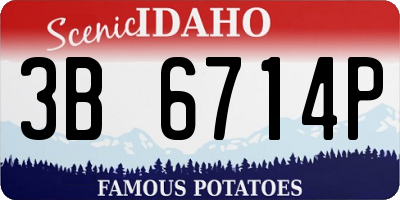 ID license plate 3B6714P