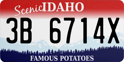 ID license plate 3B6714X