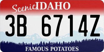 ID license plate 3B6714Z