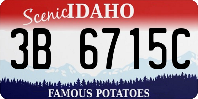 ID license plate 3B6715C