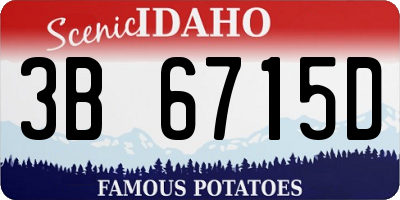 ID license plate 3B6715D