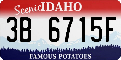 ID license plate 3B6715F